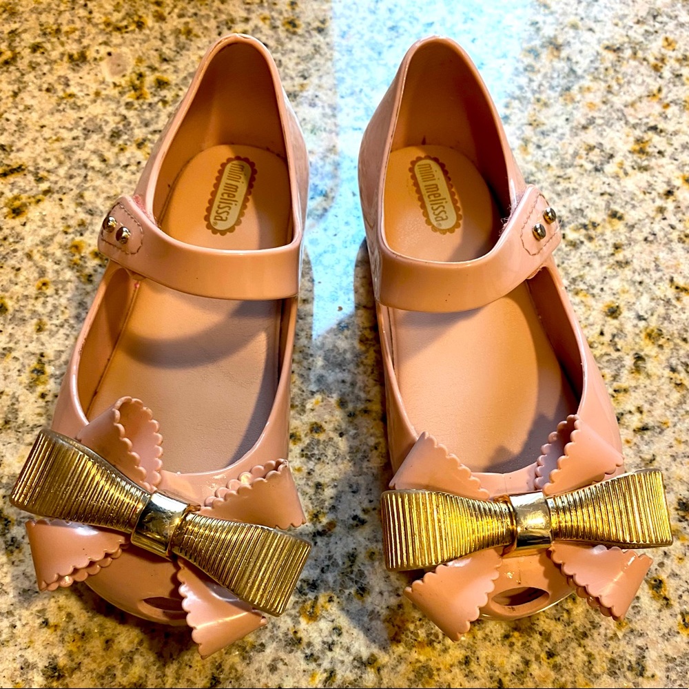 Mini Melissa Ultragirl Pink & Gold Bow Show